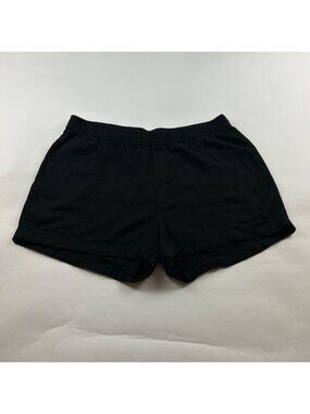 Old Navy Black Linen Blend High Rise Pull On Shorts L
